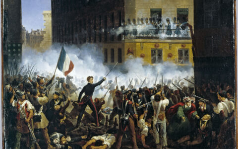 Battle on Rue de Rohan, July 29, 1830, Hippolyte Lecomte, in 1831