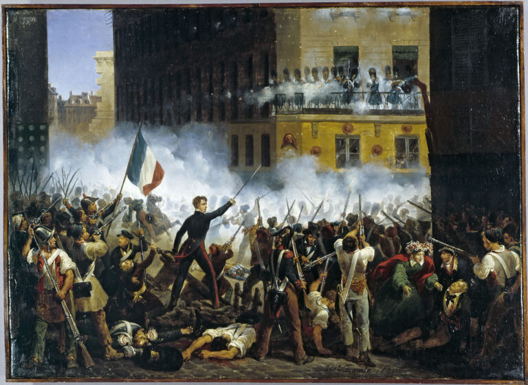 Battle on Rue de Rohan, July 29, 1830, Hippolyte Lecomte, in 1831
