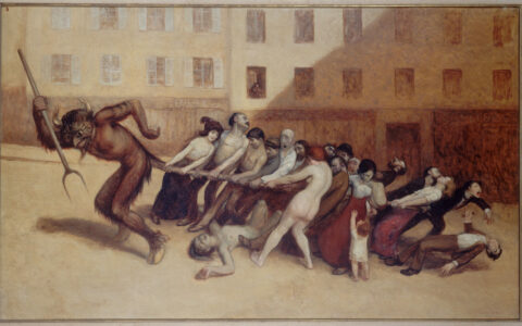 "Parisians Pulling the Devil by the Tail" by Jean Vébert, c. 1920