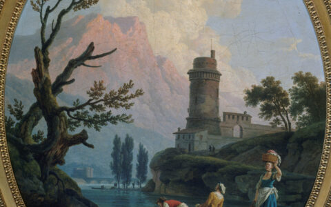 Landscape with Washerwomen, painted by Joseph Vernet in 1789