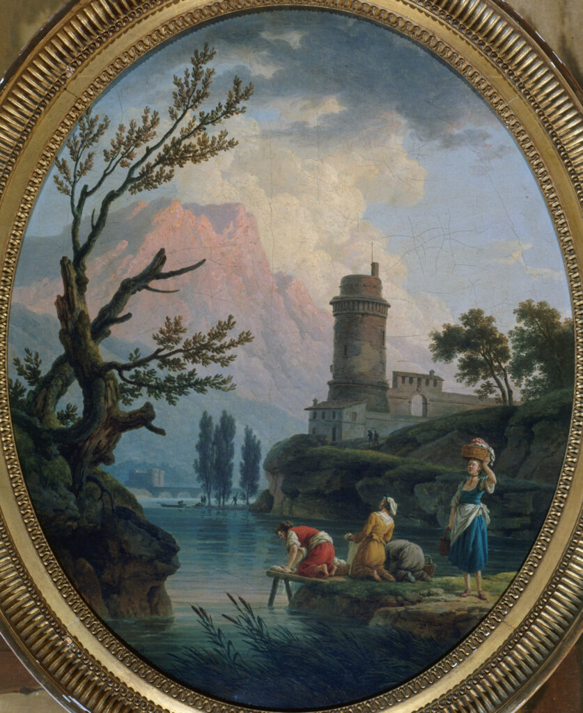 Landscape with Washerwomen, painted by Joseph Vernet in 1789