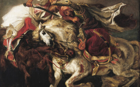 "The Combat of the Giaour and the Pasha" by Eugène Delacroix, 1835