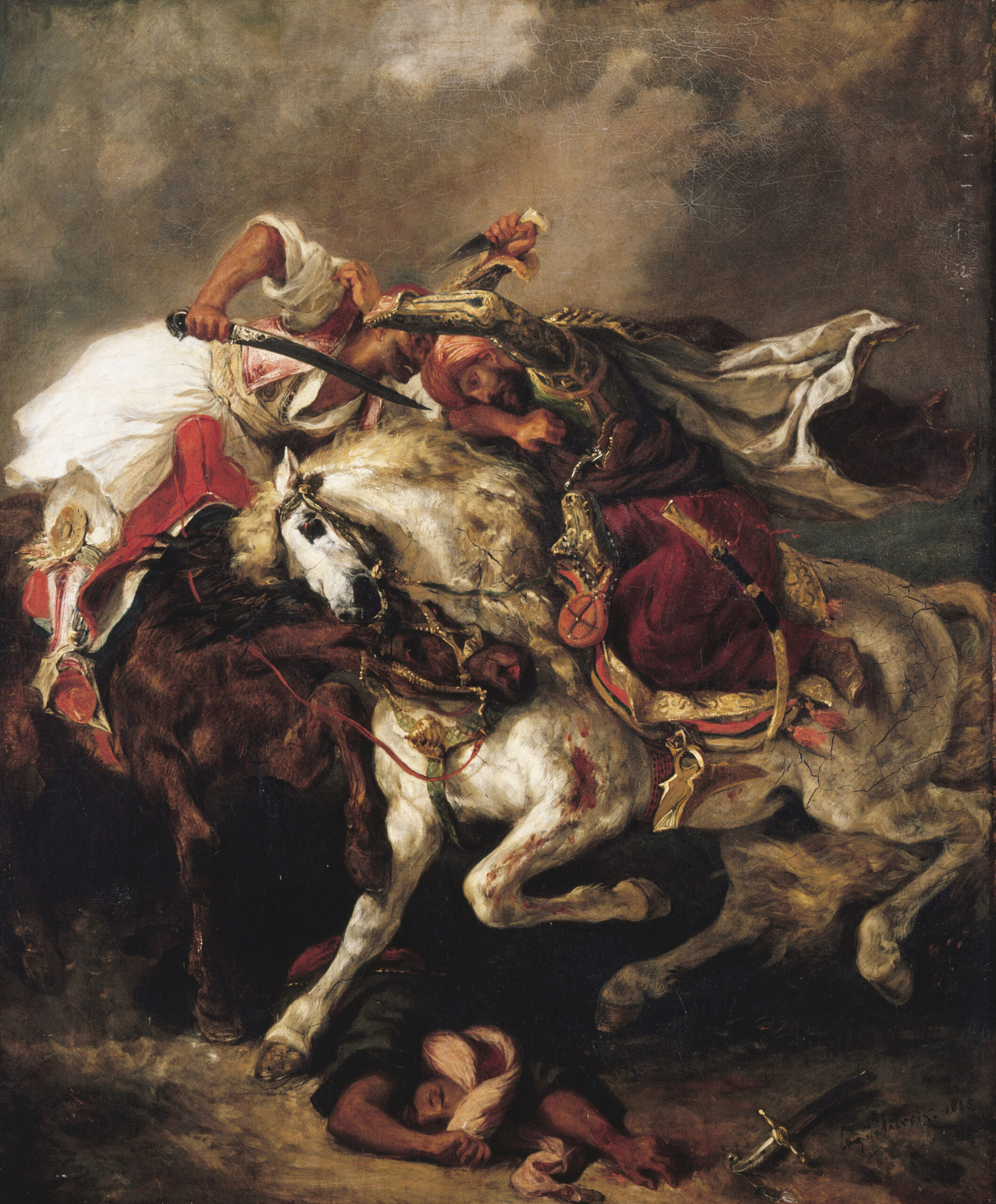 "The Combat of the Giaour and the Pasha" by Eugène Delacroix, 1835
