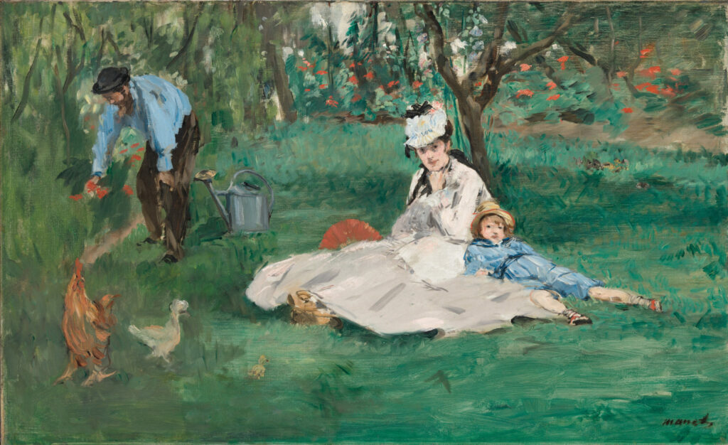 "The Monet Family in Their Garden at Argenteuil" by Édouard Manet, 1874