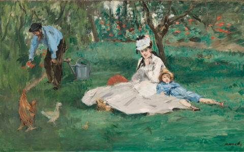 "The Monet Family in Their Garden at Argenteuil" by Édouard Manet, 1874
