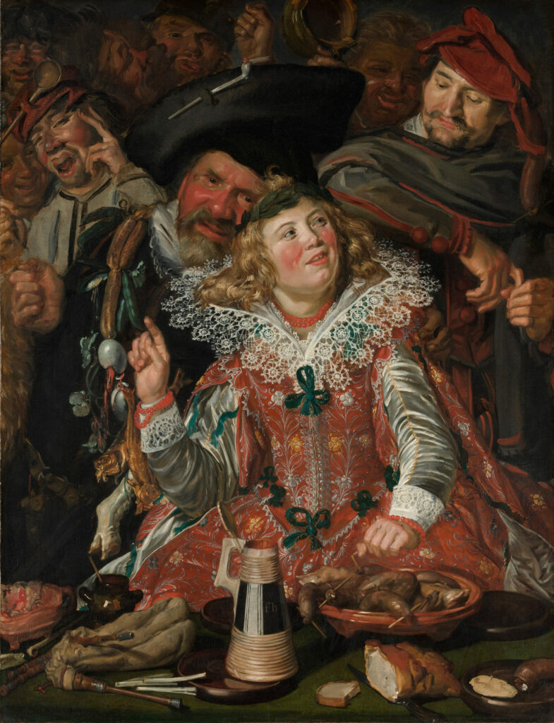 Merrymakers at Shrovetide by Frans Hals, circa 1616-1617