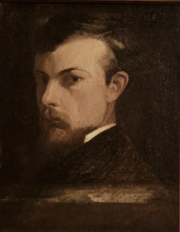 Odilon Redon, Mon portrait (1867), huile sur bois, Paris, musée d'Orsay. (photo Wikimedia Commons)