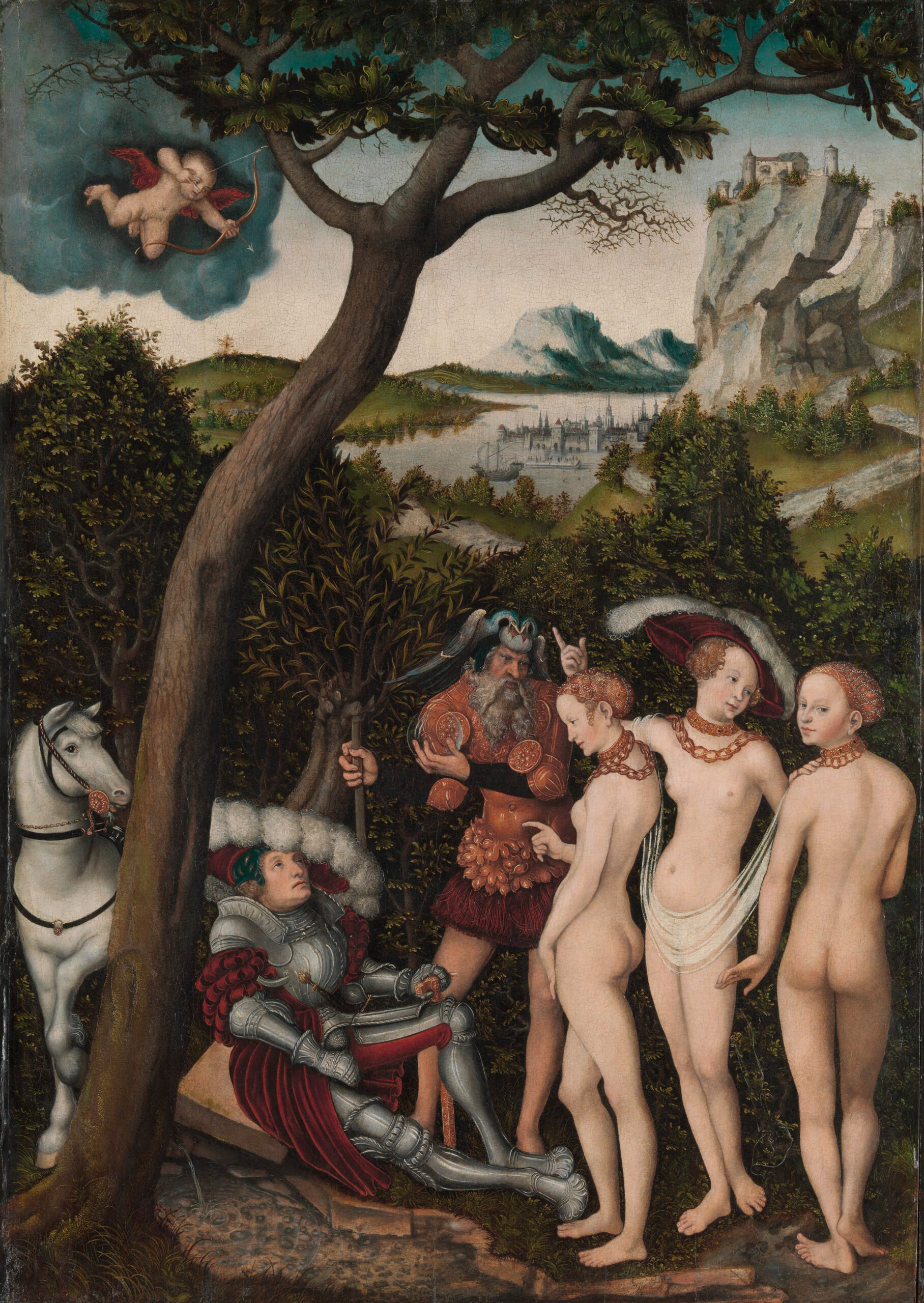 Le Jugement de Pâris, par Lucas Cranach l'Ancien, peut-être vers 1528