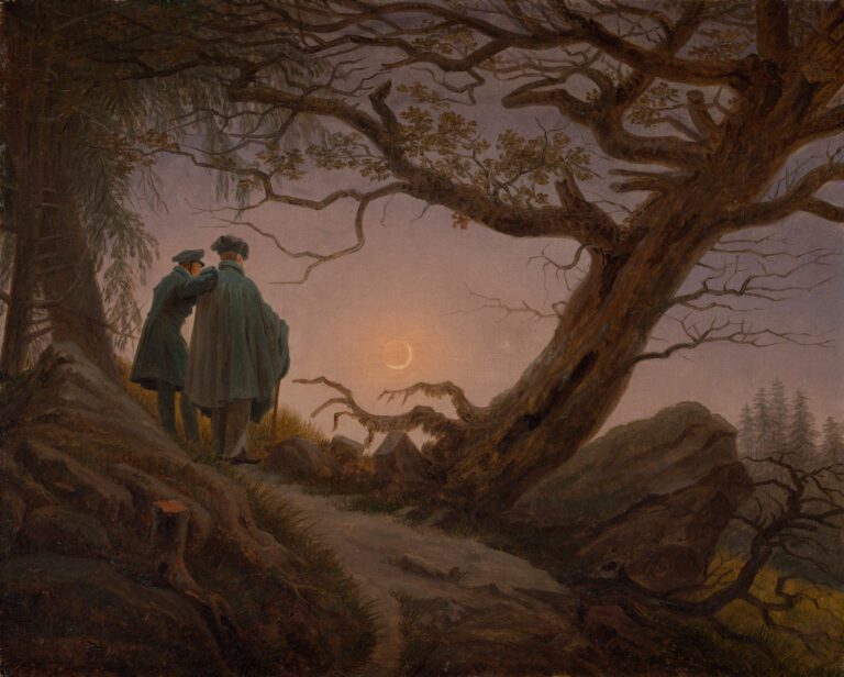 Two Men Contemplating the Moon, by Caspar David Friedrich, circa 1825-1830