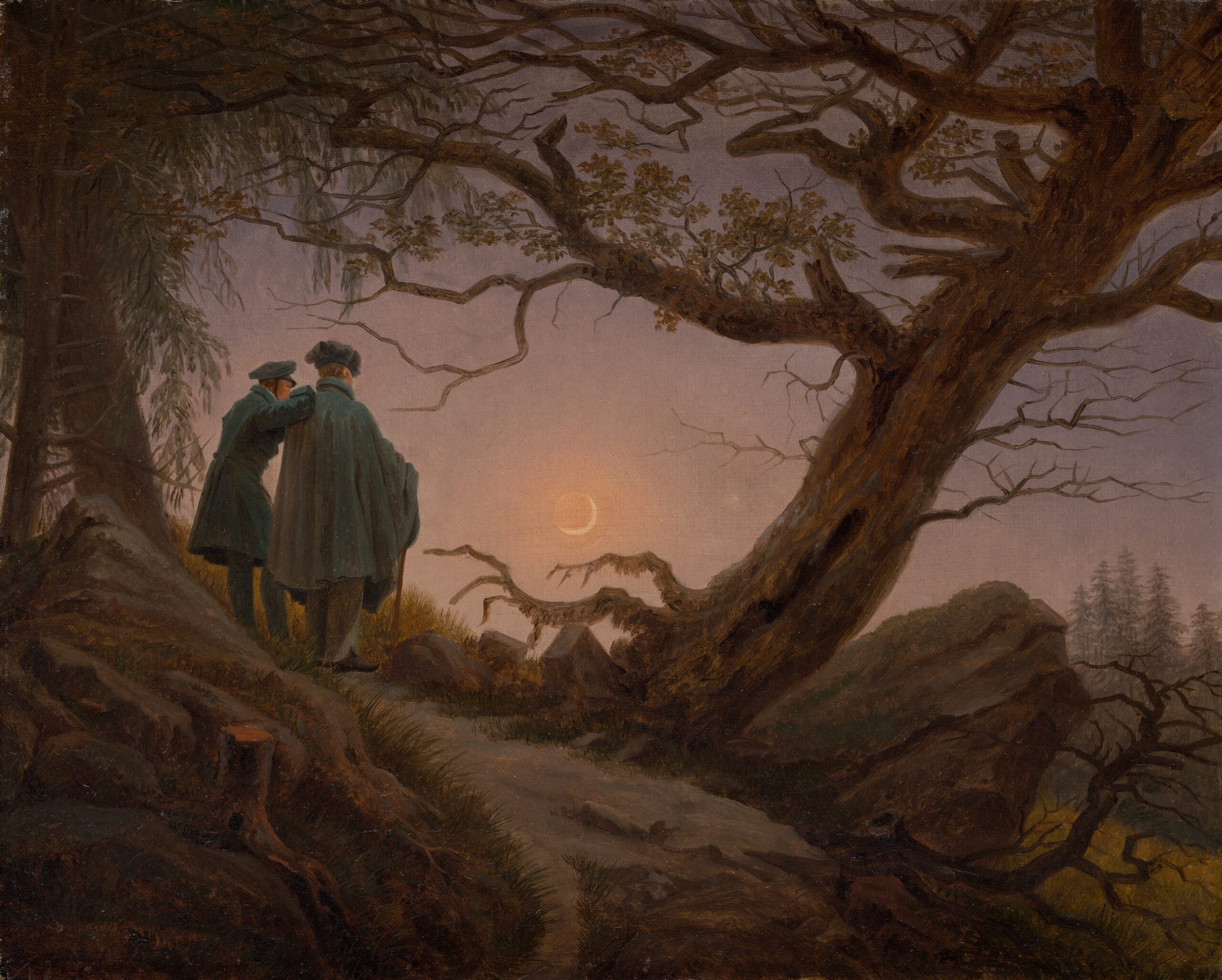 Caspar David Friedrich, Two Men Contemplating the Moon