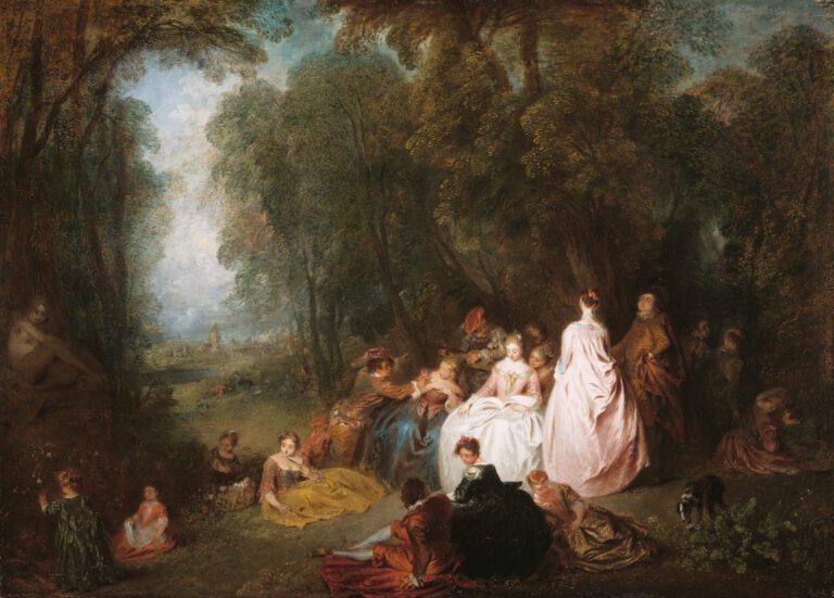 Fête champêtre (Pastoral Gathering), by Jean-Antoine Watteau, assisted by Jean-Baptiste Pater, circa 1718-1721