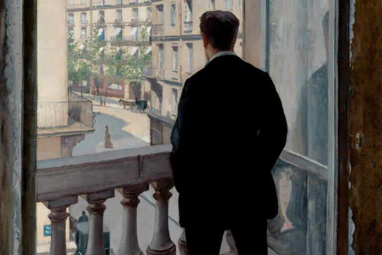 Title: “Young Man at His Window” by Gustave Caillebotte, 1876