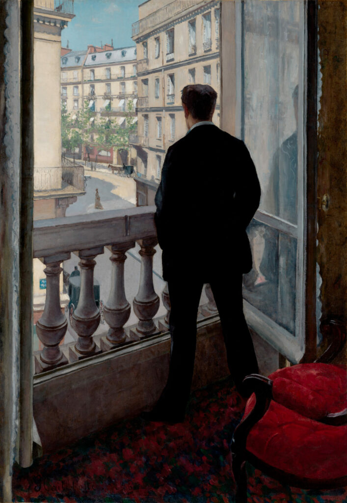 Jeune homme à sa fenêtre, par Auguste Caillebotte, en 1876