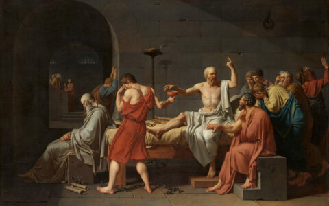 La mort de Socrate, par Jacques-Louis David, en 1787