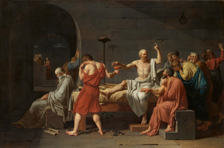 La mort de Socrate, par Jacques-Louis David, en 1787