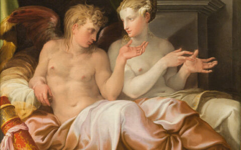 Niccolò dell'Abbate, Éros et Psyché, entre 1512 et 1571, huile sur toile. Detroit Institute of Arts, Founders Society Purchase, Robert H. Tannahill Foundation Fund, 65.347.