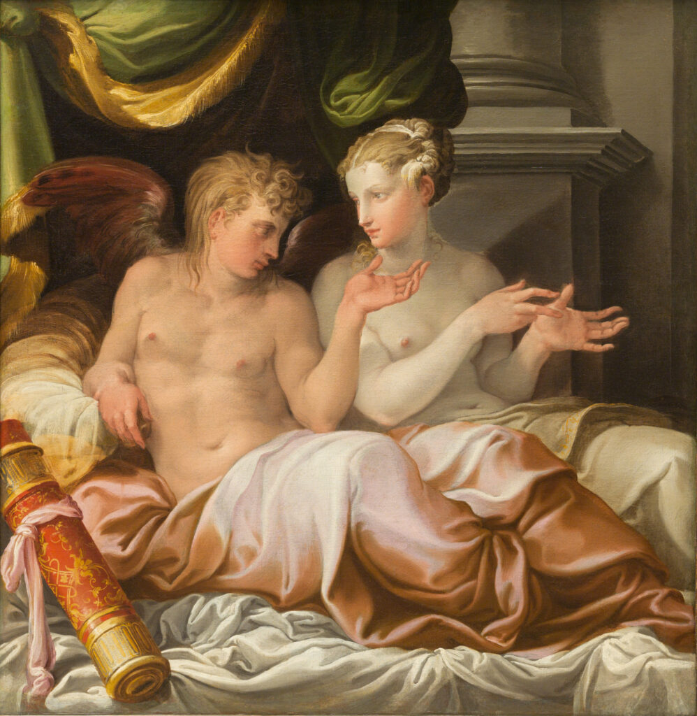 Niccolò dell'Abbate, Éros et Psyché, entre 1512 et 1571, huile sur toile. Detroit Institute of Arts, Founders Society Purchase, Robert H. Tannahill Foundation Fund, 65.347.