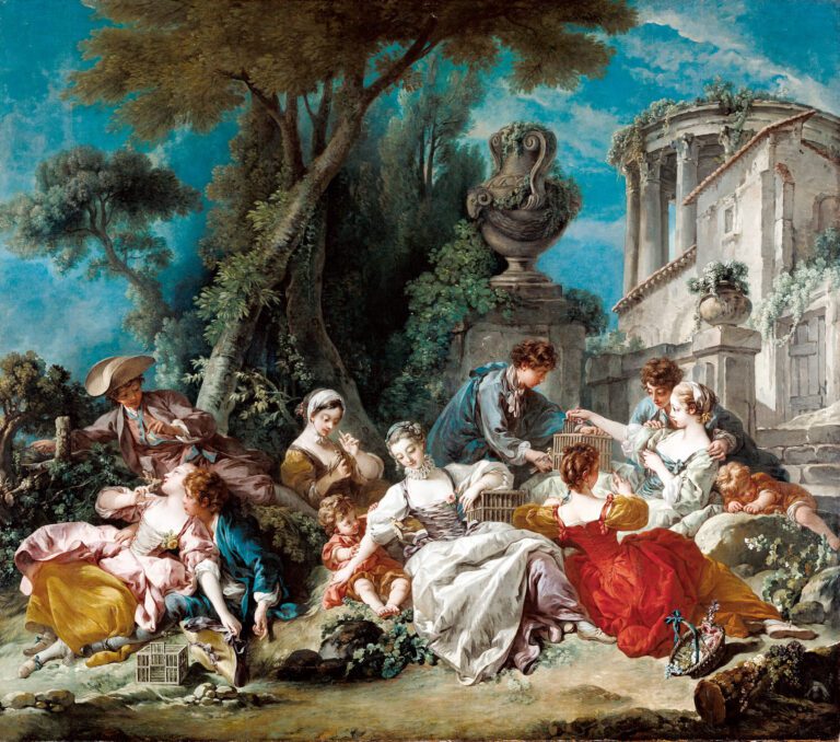 Les attrapeurs d'oiseaux, par François Boucher, en 1748