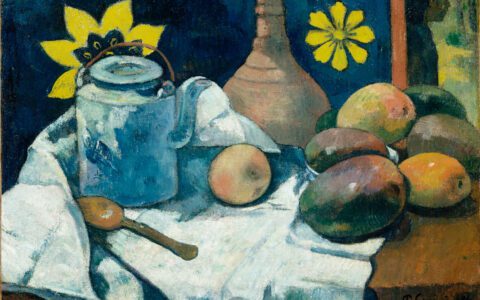 Nature morte à la théière et aux fruits, par Paul Gauguin, en 1896