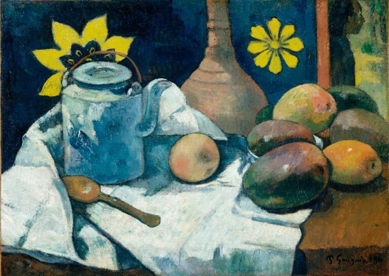 Nature morte à la théière et aux fruits, par Paul Gauguin, en 1896