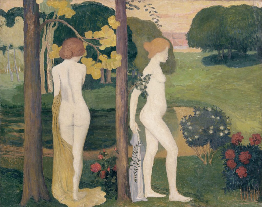 Two Nudes in a Landscape, by Aristide Maillol, between 1890 and 1900