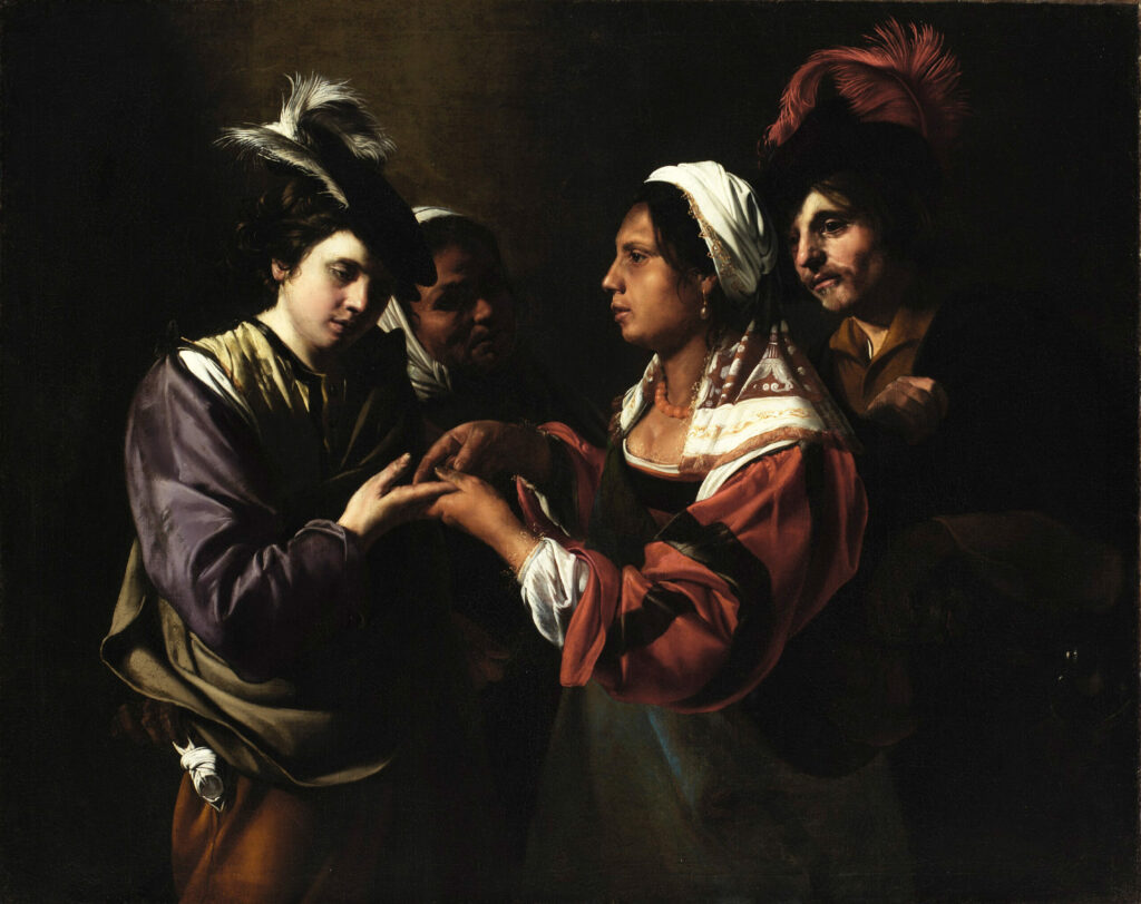 Bartolomeo Manfredi, La Diseuse de bonne aventure, vers 1616-1617