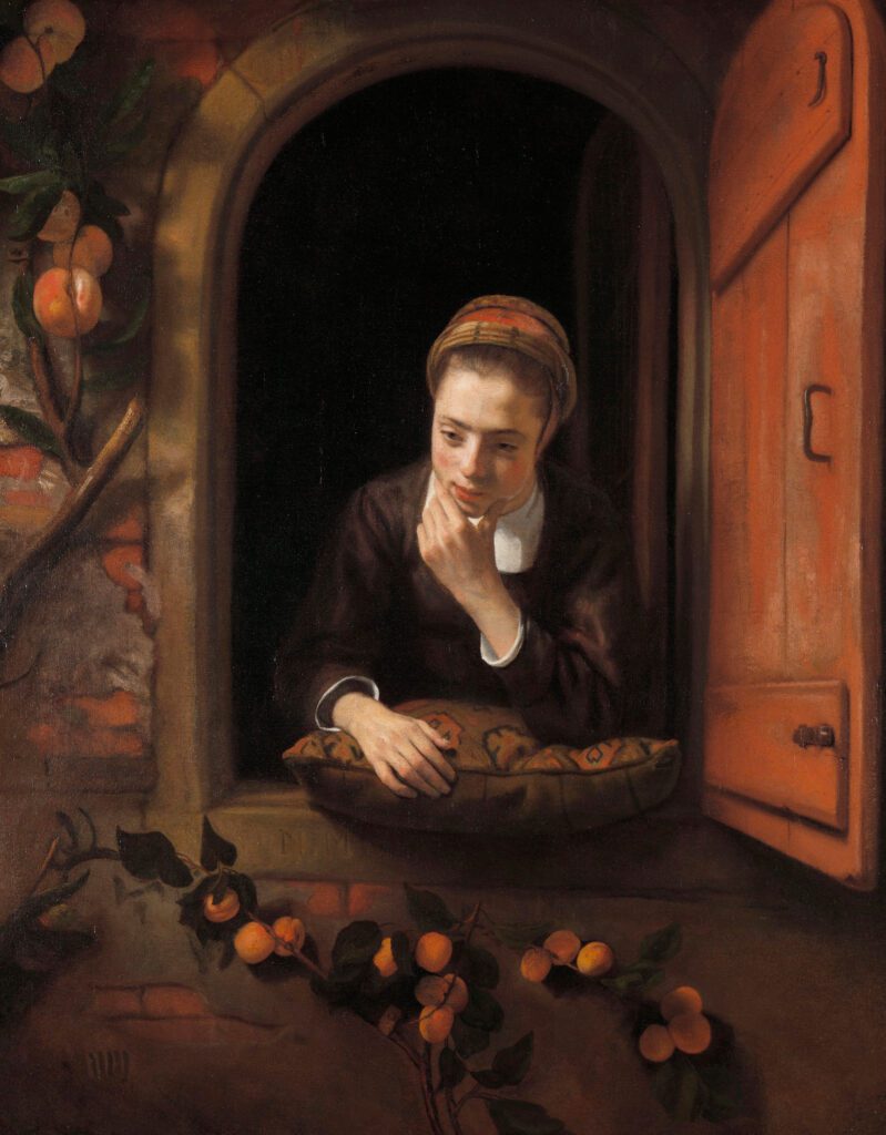 Nicolaes Maes, Jeune fille à la fenêtre, dite La Rêveuse