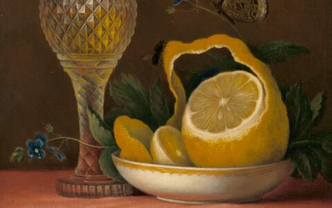 Nature morte au citron et au verre taillé, par Maria Margaretha van Os, en 1823-1826