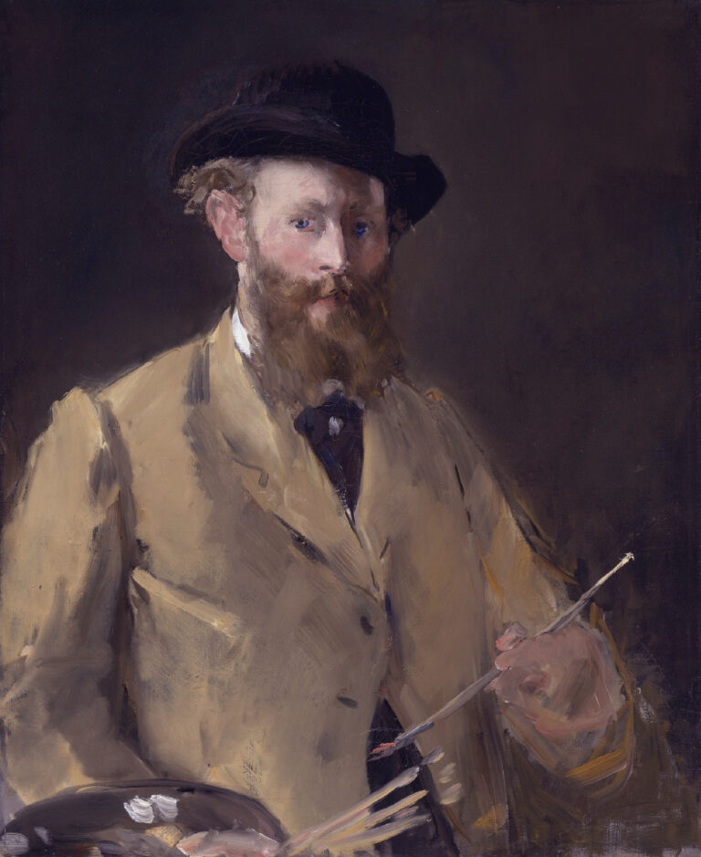 Self Portrait with a Palette, by Édouard Manet, 83 x 67 cm, Private Collection (photo Wikimedia Commons)