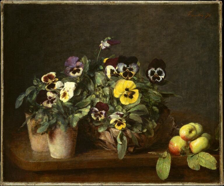 Nature morte avec des pensées, par Henri Fantin-Latour, en 1874