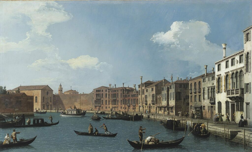 Vue du canal de Santa Chiara, à Venise, du Canaletto, vers 1730