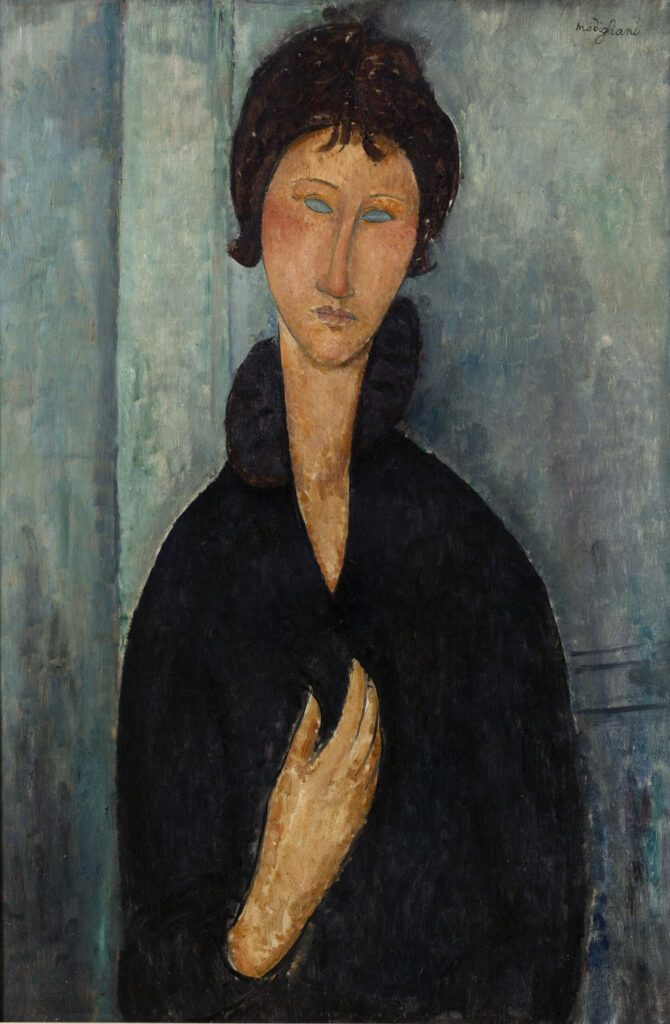 Femme aux yeux bleus, par Amedeo Modigliani, vers 1918