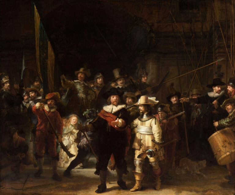 The Night Watch Militia Company of District II under the Command of Captain Frans Banninck Cocq, Rembrandt van Rijn, 1642