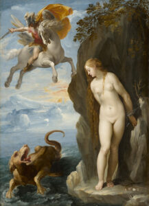 Cavalier d'Arpin (Giuseppe Cesari), Persée sauvant Andromède, 1594/95, huile sur panneau. Clark Art Institute, acquis par The Clark, 2010.7