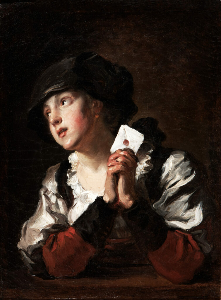 Jean-Honoré Fragonard, La Lettre, v. 1773-1776, Huile sur toile. Clark Art Institute, don de la Fondation Aso O Tavitian, 2025.1.132
