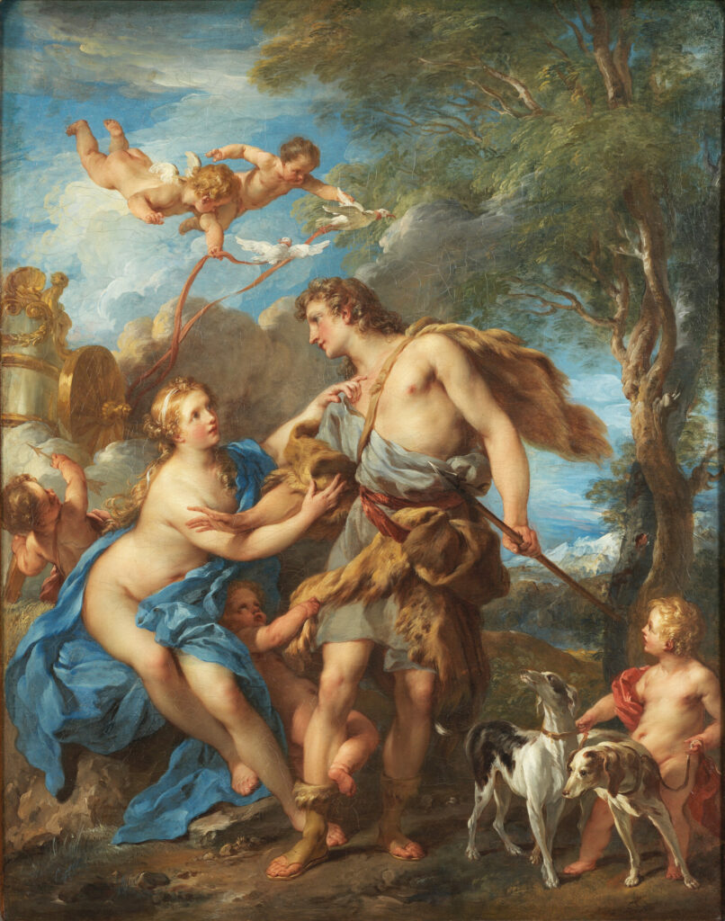 Vénus et Adonis, par François Lemoyne, en 1729, Nationalmuseum, Stockholm, Photo: Nationalmuseum, Domaine public
