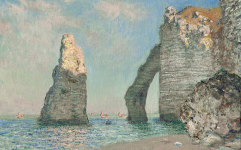 Claude Monet, The Cliffs at Étretat, 1885, oil on canvas. Clark Art Institute, 1955.528
