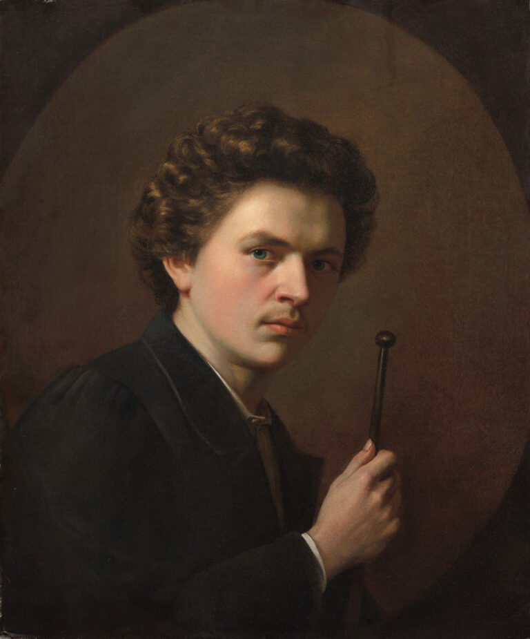 Autoportrait avec un appuie-main, par Henri Regnault, vers 1863