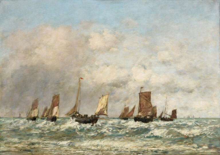 Eugène Boudin, Berck : le départ des barques, Reims, Musée des Beaux-Arts (inv. 907.19.34) Photo : © Christian Devleeschauwer
