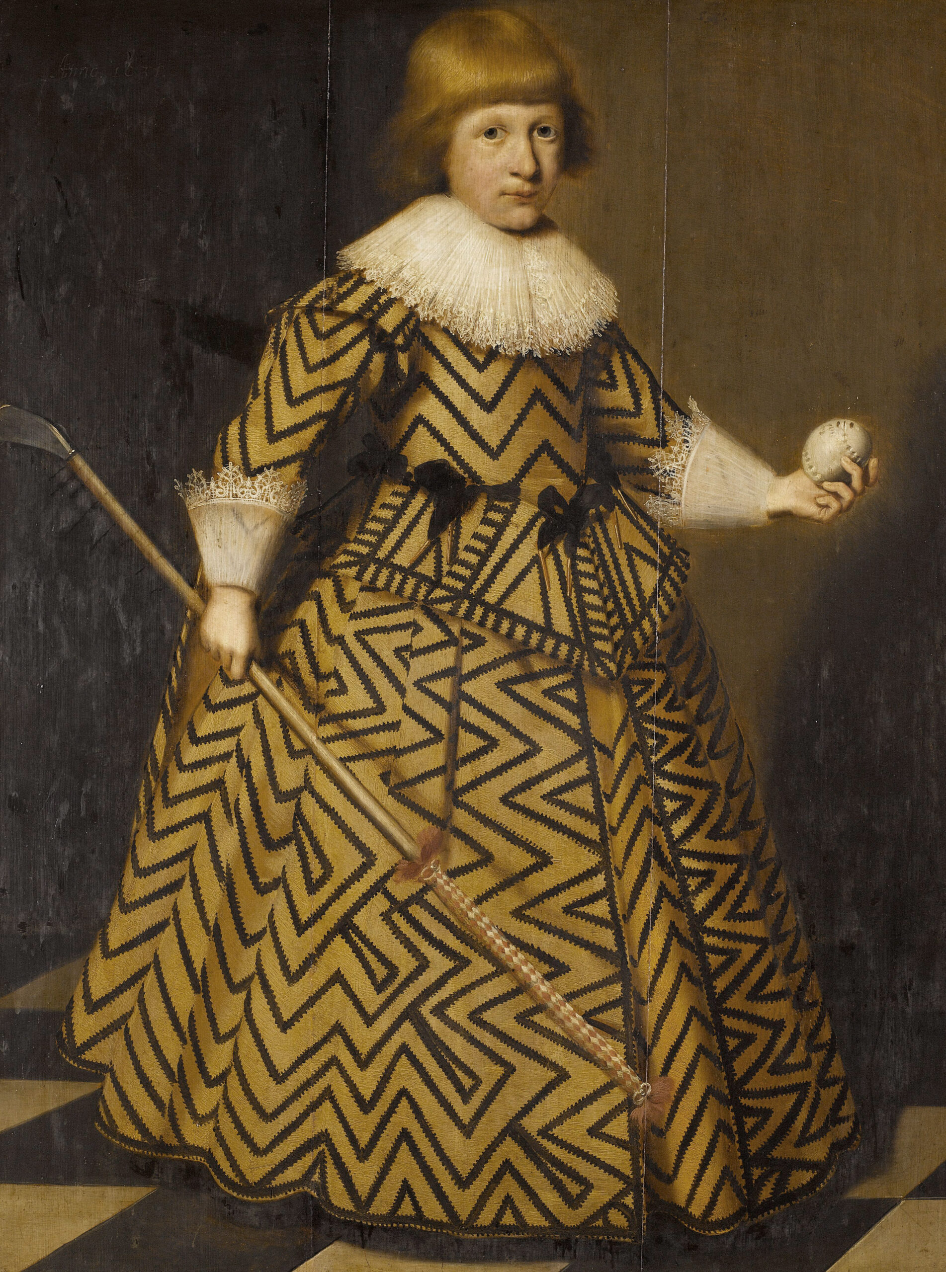 Portrait of a Boy with a Golf Club, by Wybrand de Geest, 1631