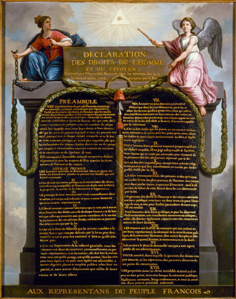 Declaration of the Rights of Man and of the Citizen, by Jean-Jacques-François Le Barbier, author of the model, c. 1789