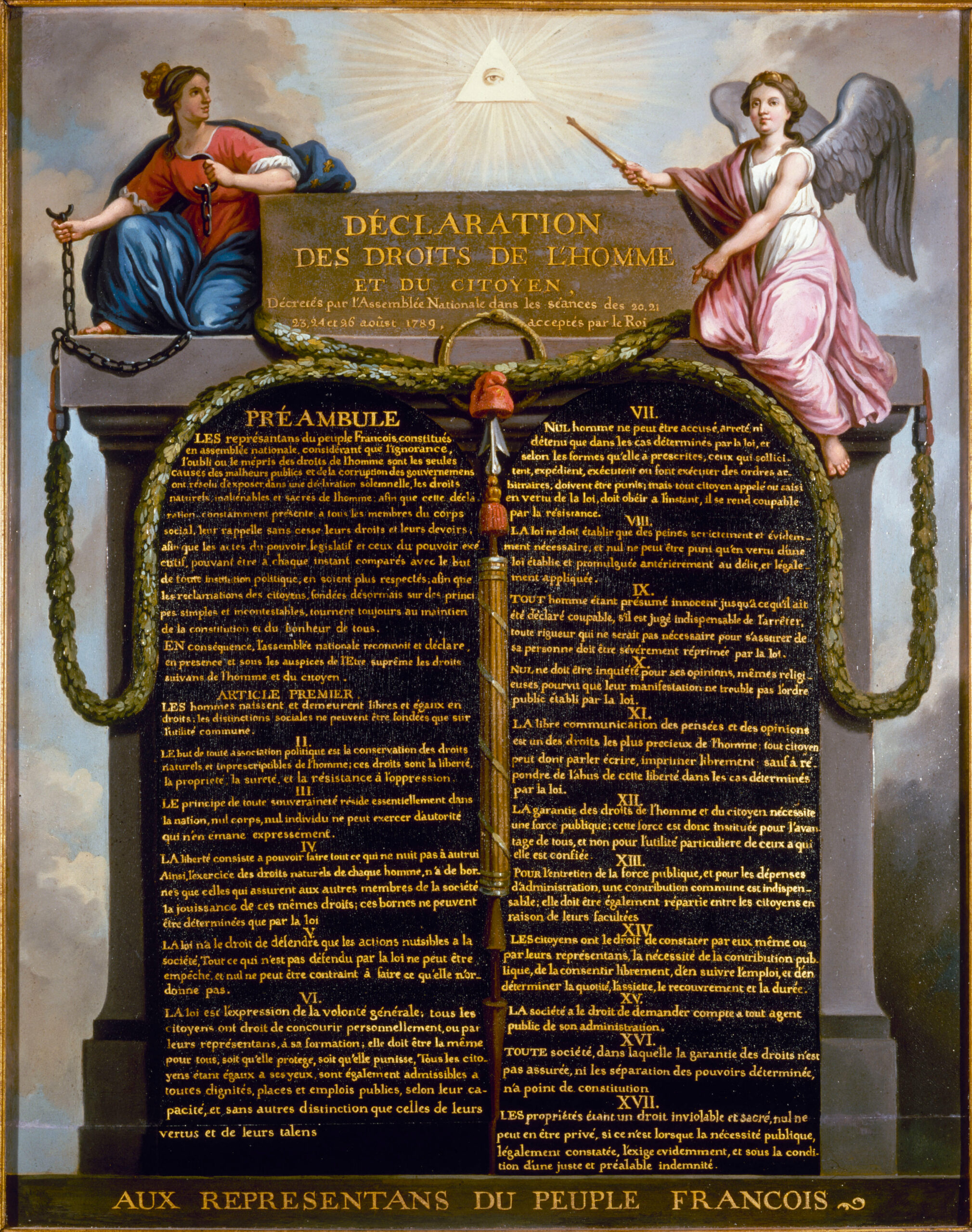 Declaration of the Rights of Man and of the Citizen, by Jean-Jacques-François Le Barbier, author of the model, c. 1789