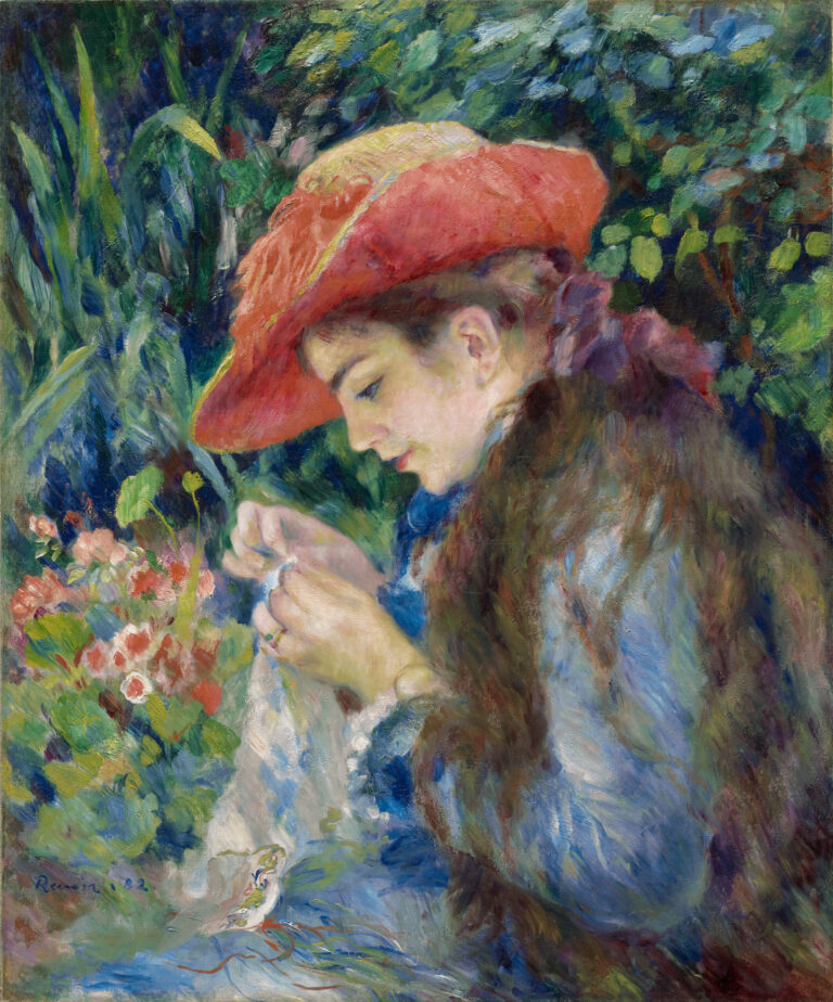 Pierre-Auguste Renoir, Marie-Thérèse Durand-Ruel cousant, 1882, huile sur toile. Clark Art Institute, 1955.613