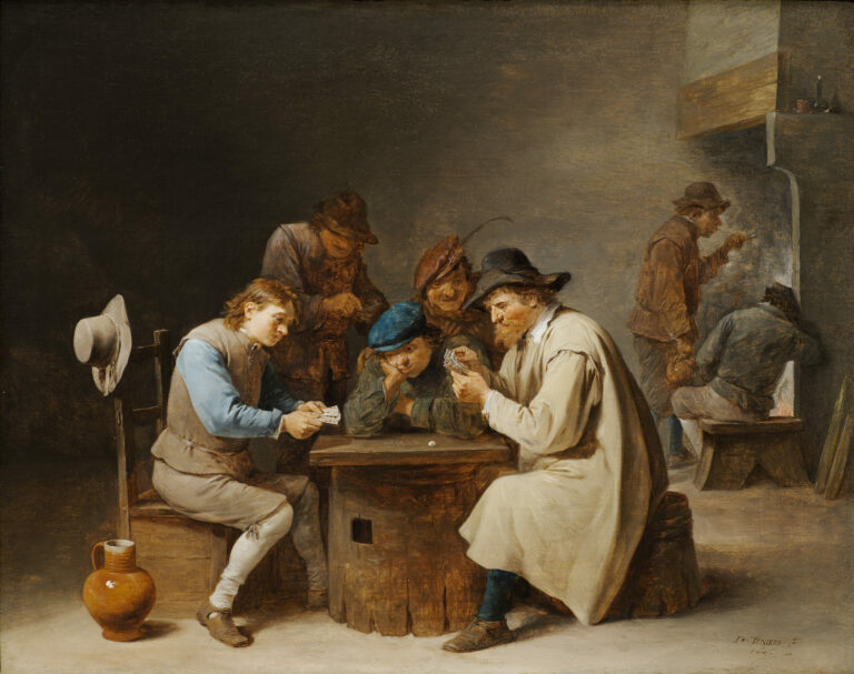 David Teniers II, Les Joueurs de Cartes, 1646, huile sur panneau. Clark Art Institute, 1955.874