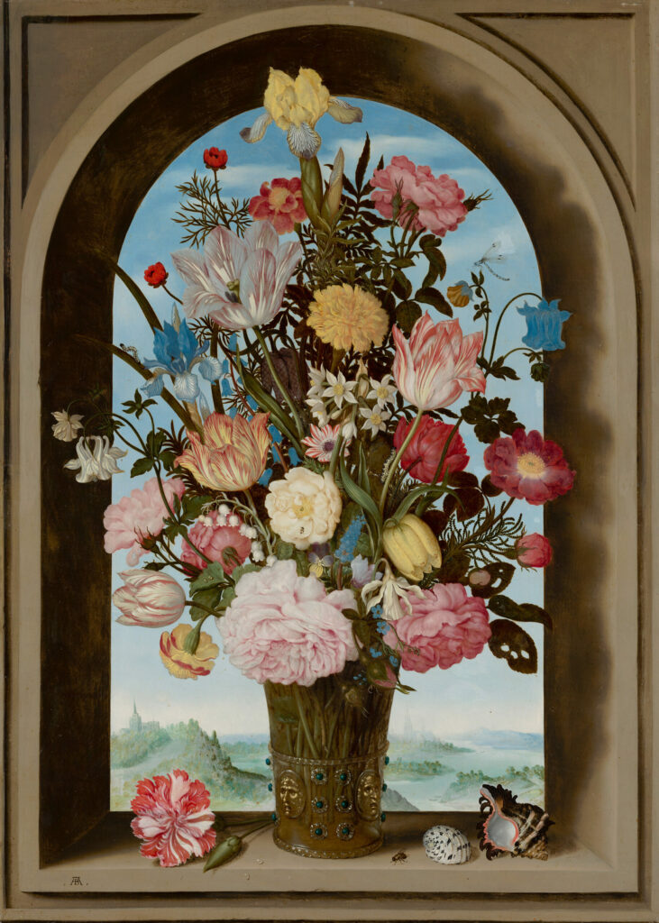 Vase de Fleurs à la Fenêtre, par Ambrosius Bosschaert l'Ancien, 1618