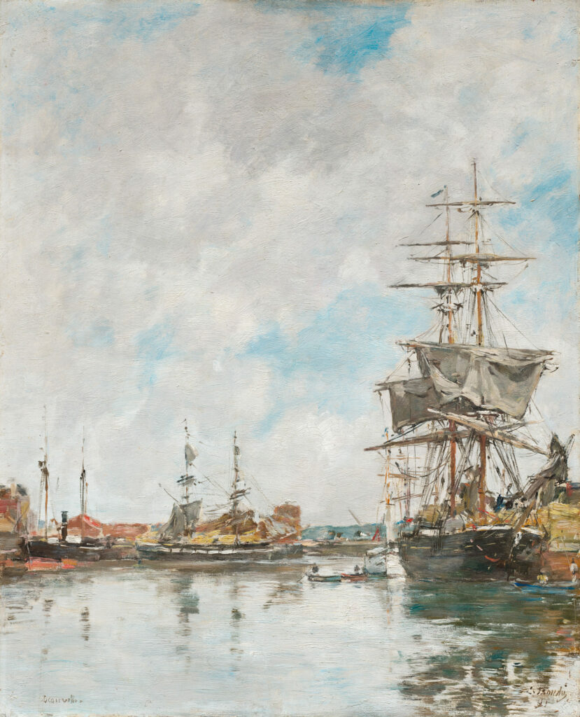 Le Port de Deauville, en 1891, par Eugène Boudin, Don de Leonard C. Hanna Jr., pour la collection commémorative Coralie Walker Hanna 1939.165