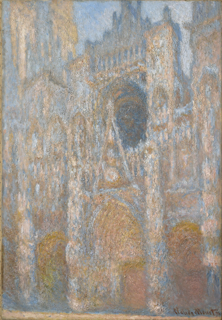 Claude Monet, Cathédrale de Rouen, la façade ensoleillée, vers 1892–1894, huile sur toile. Clark Art Institute, Sterling et Francine Clark Art Institute, Williamstown, Massachusetts, États-Unis. Acquis à la mémoire d'Anne Strang Baxter, 1967.
