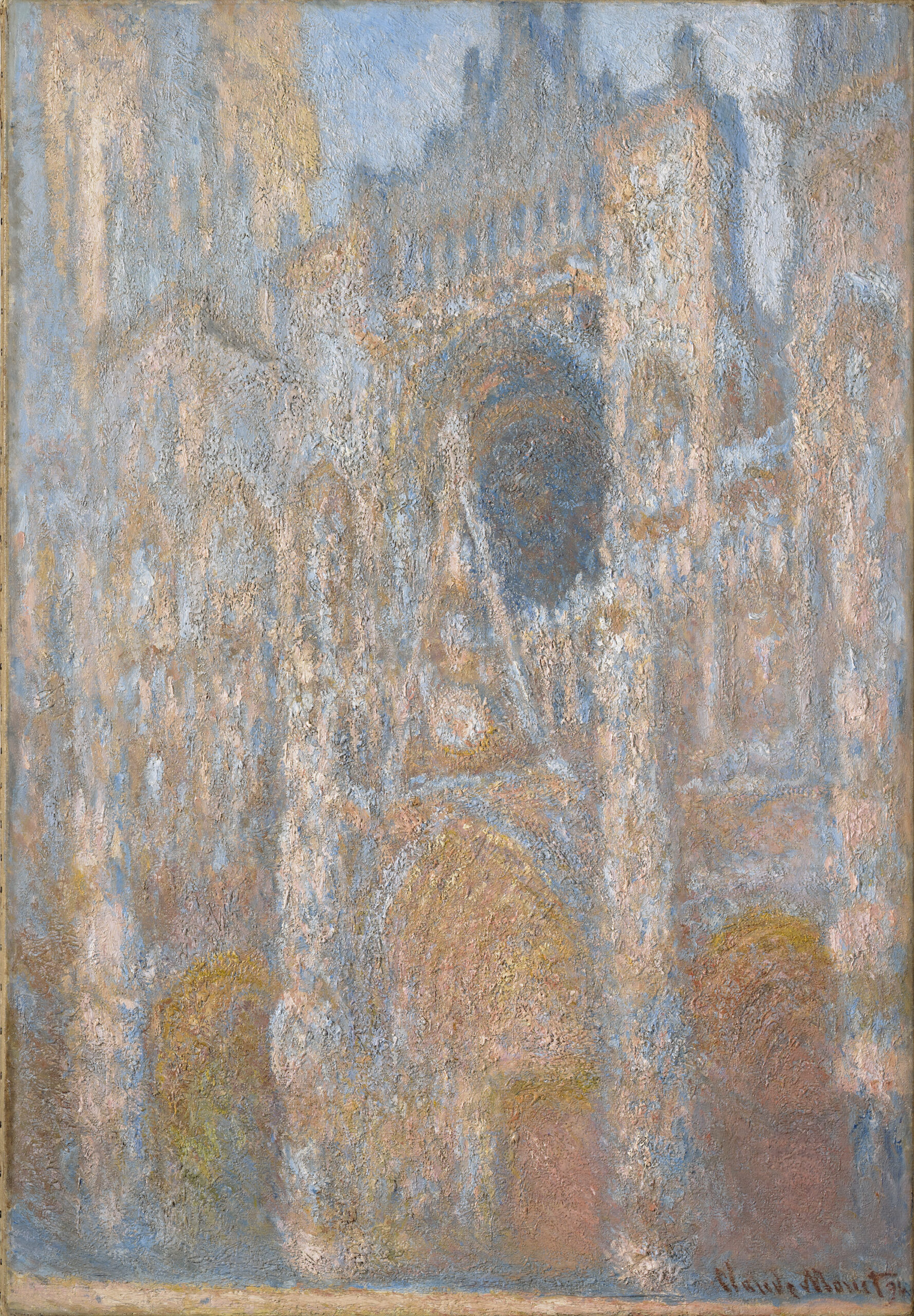 Claude Monet, Cathédrale de Rouen, la façade ensoleillée, vers 1892–1894, huile sur toile. Clark Art Institute, Sterling et Francine Clark Art Institute, Williamstown, Massachusetts, États-Unis. Acquis à la mémoire d'Anne Strang Baxter, 1967.