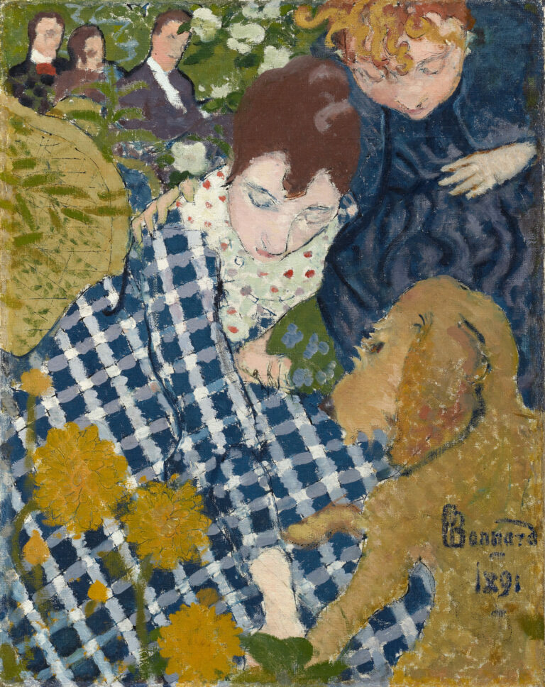 Pierre Bonnard, Femmes au chien, 1891, huile et encre sur toile. Clark Art Institute, acquis par le Clark, 1979.23