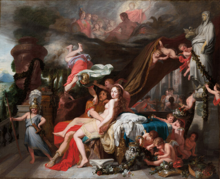 Hermès ordonnant à Calypso de libérer Ulysse, vers 1670, par Gérard de Lairesse